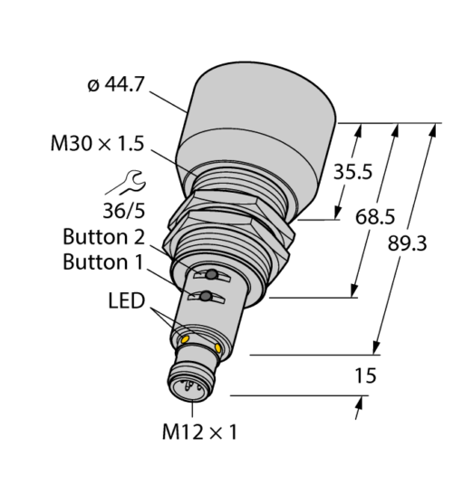 Ультразвуковой датчик приближения RU600U-EM30E-LIU2PN8X2T-H1151/3GD